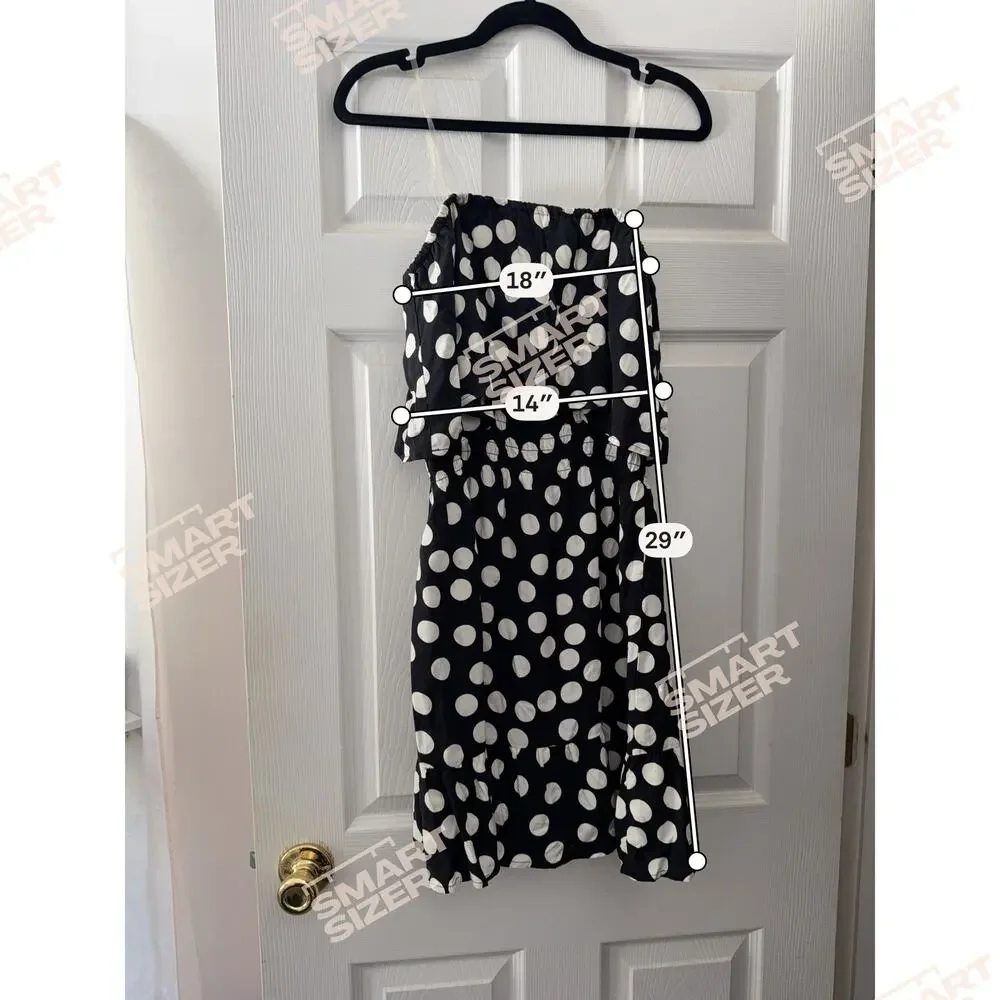 Black and White Polka Dot Strapless Dress By Xhilaration Size Medium - Picture 3 of 5